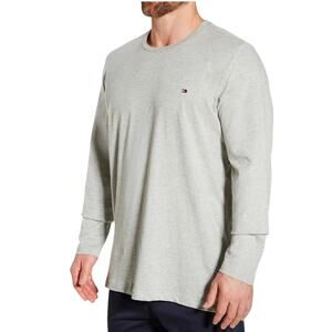 Tommy Hilfiger Long Sleeve Flag Crew Neck Tee, Grey Heather, Men's 2XL, NWT